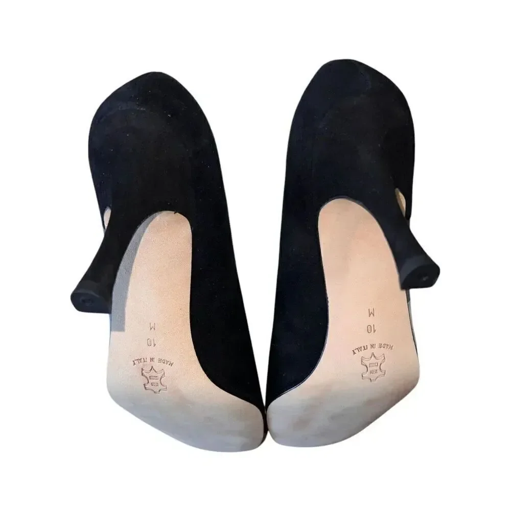 Isaac Mizrahi - Pam - Black/Grey Suede Round Toe Pump Womens Sz 10M GREAT CONDIT
